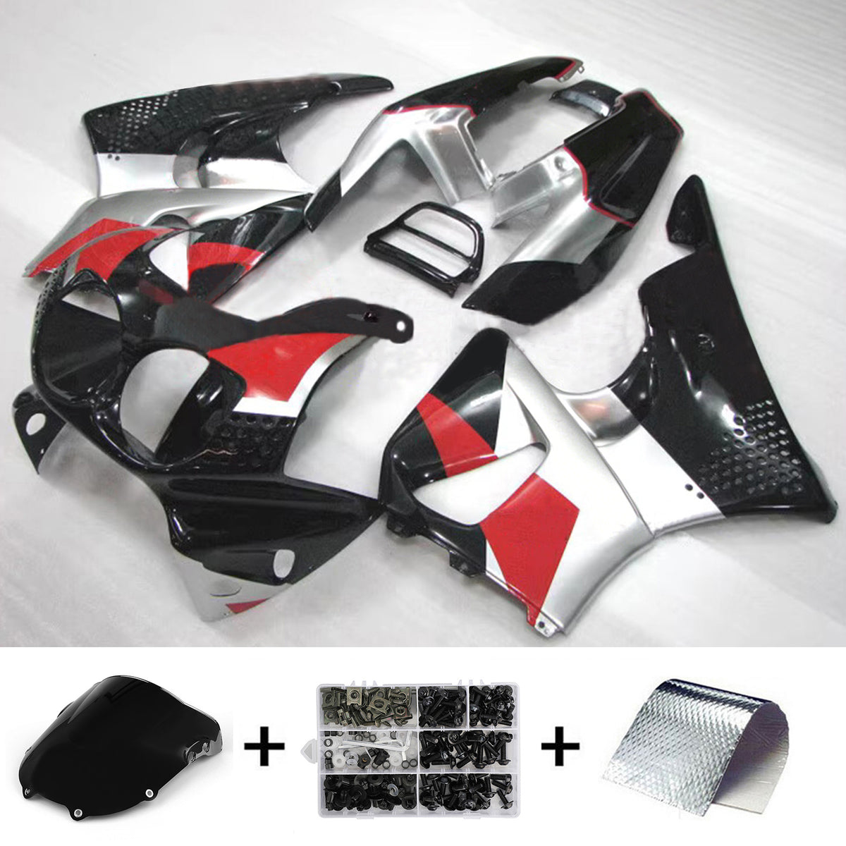 Amotopart 1992-1993 Kit carena Honda CBR900RR 893 nero rosso bianco
