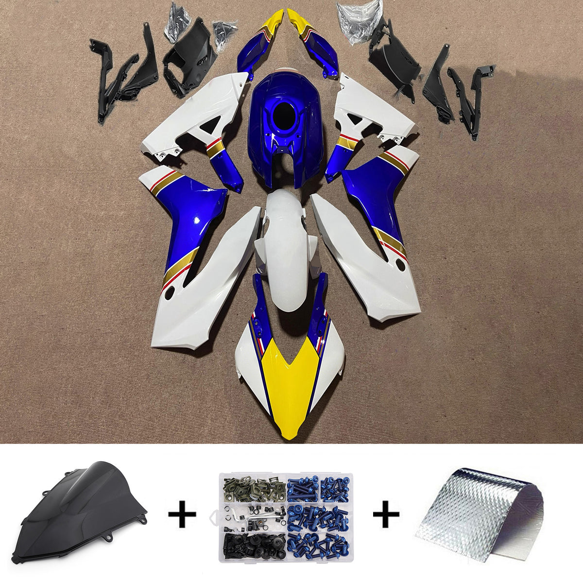 Amotopart 2024–2026 Honda CBR650R Grau Blau Schwarz Verkleidungsset