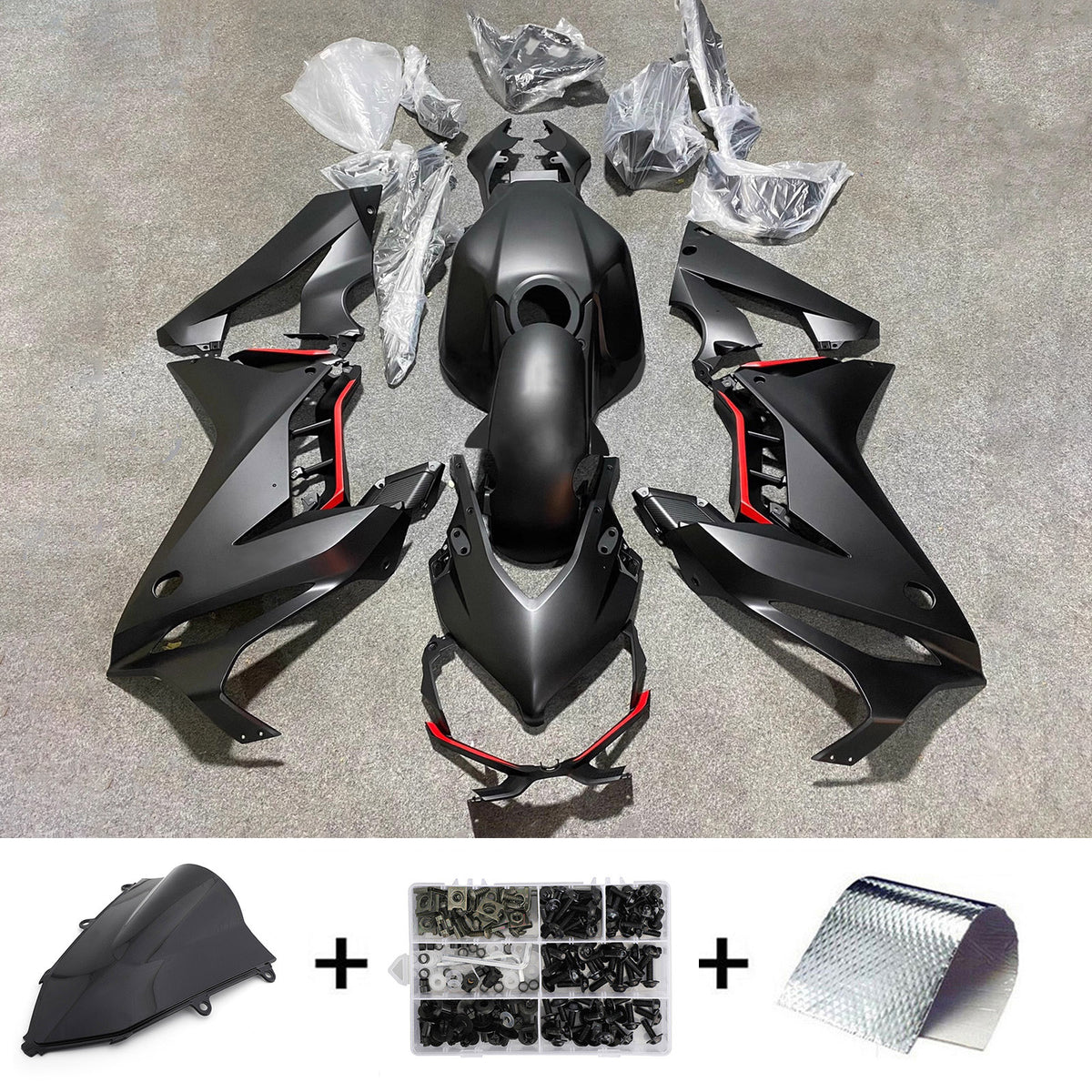 Amotopart 2024-2026 Honda CBR650R Black Fairing Kit