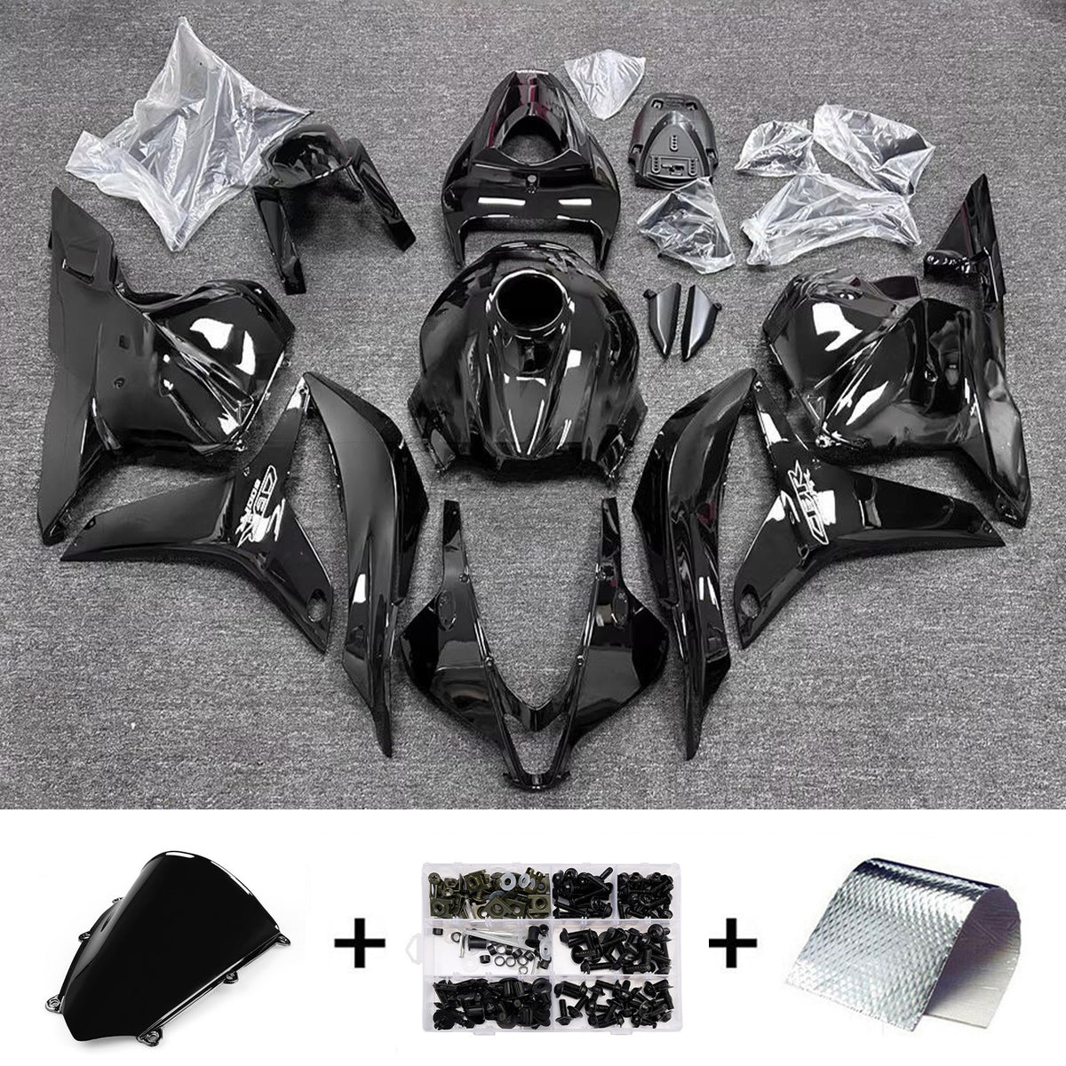 Amotopart 2024-2026 Kawasaki ZX-6R ブラック レッド グリーン フェアリングキット