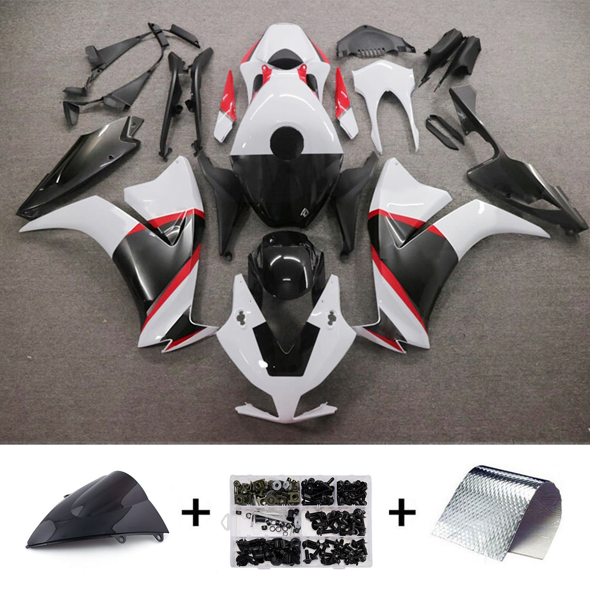 Amotopart 2012-2016 Honda CBR1000RR White Black Fairing Kit