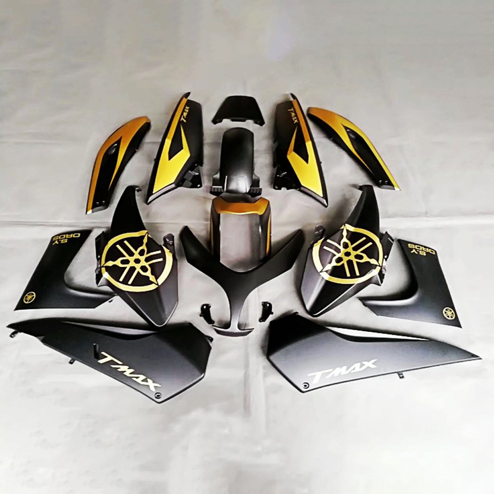 Amotopart 2019–2021 Yamaha TMAX560 Verkleidung, Schwarz&Gelbes Kit