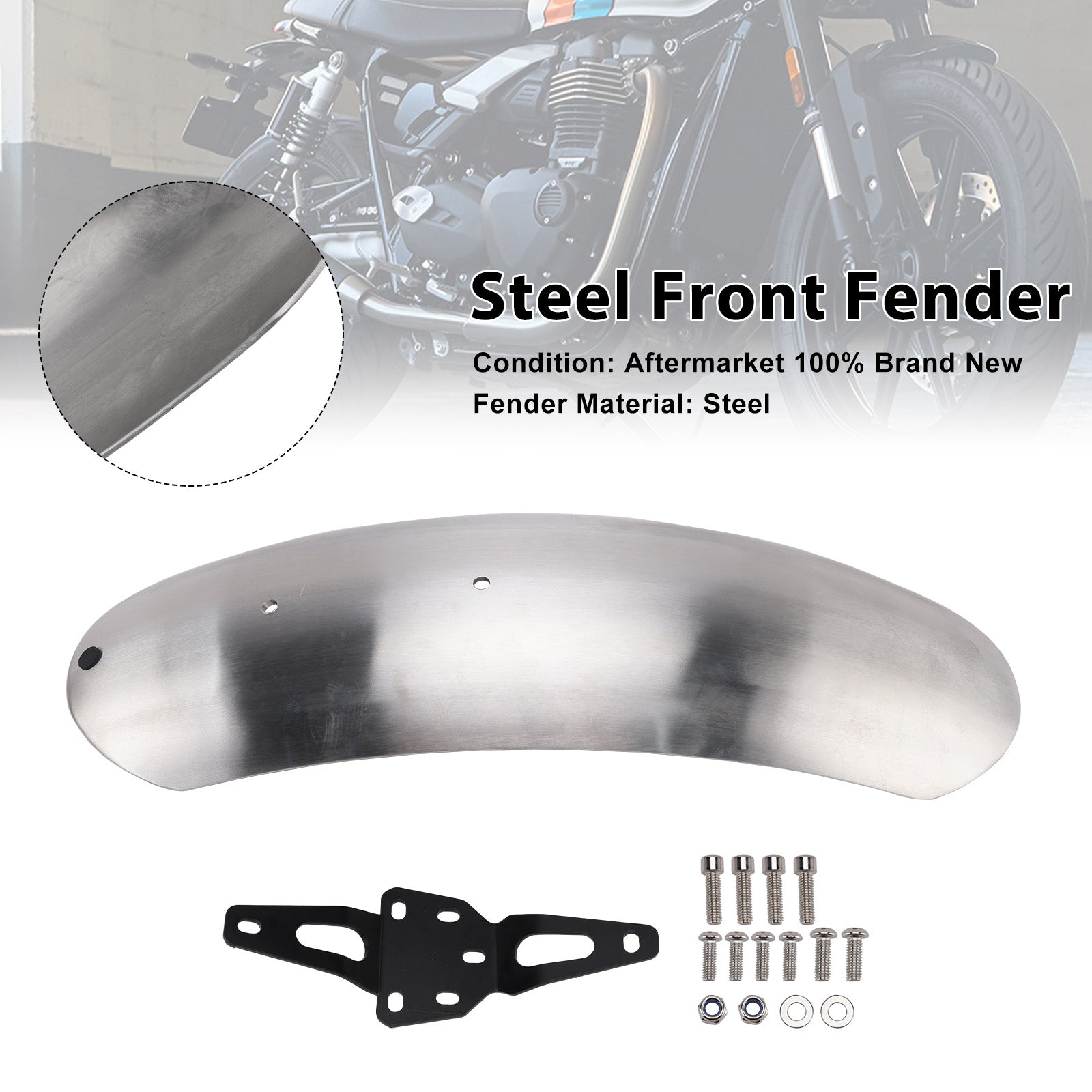 Street Scrambler 900 Speed Twin 900 Steel Front Fender Mudguard
