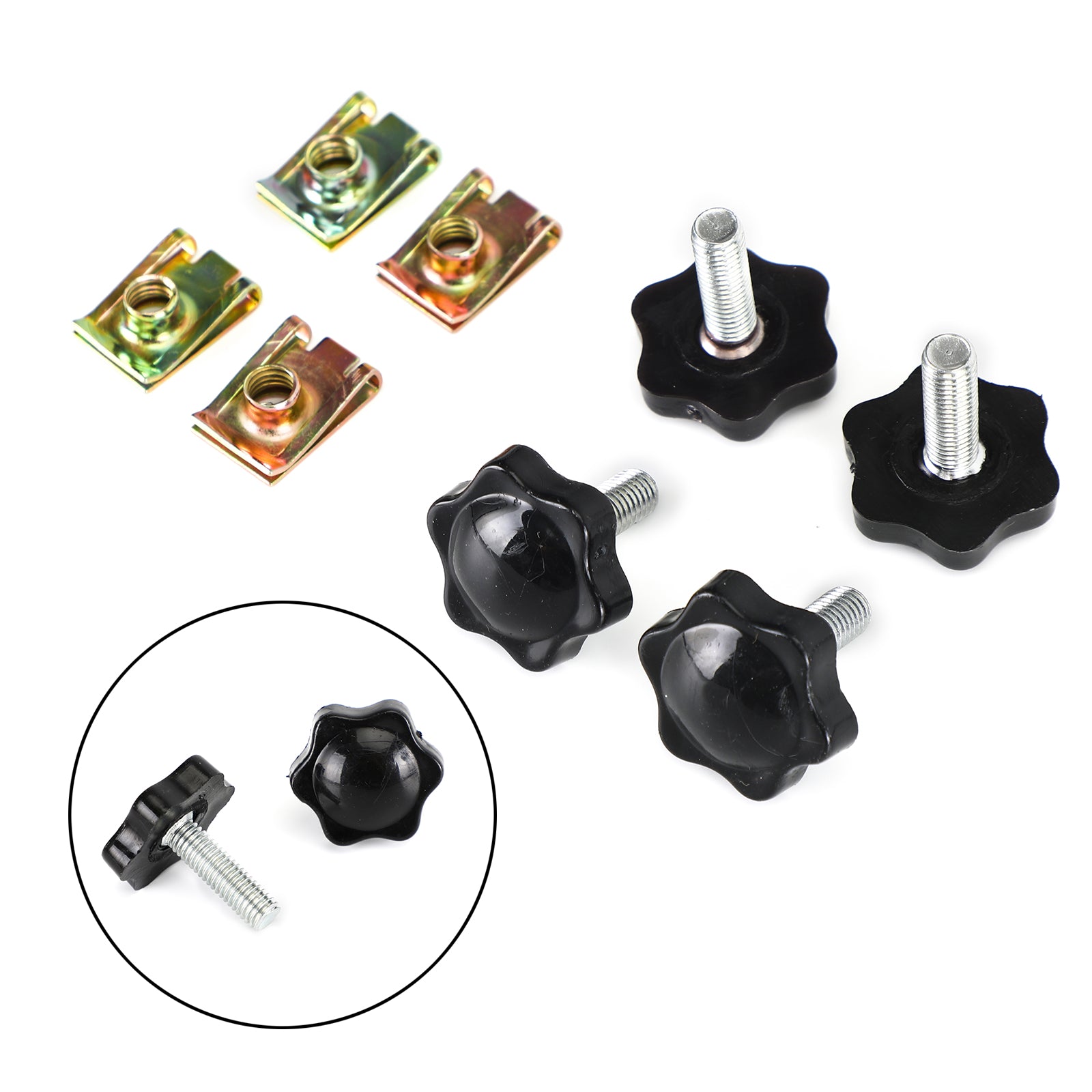 4X 96-19 Harley Glide King Touring Saddlebag Lever Lock Bolts Nuts Set Silver