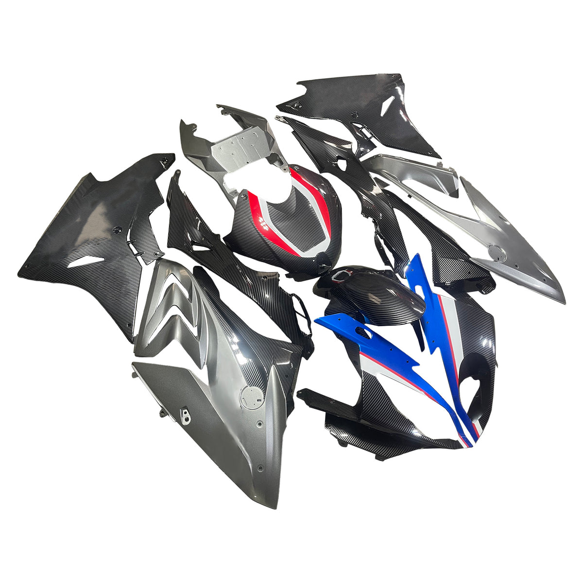 Kit de carenagem com padrão de fibra de carbono Amotopart 2017-2018 BMW S1000RR