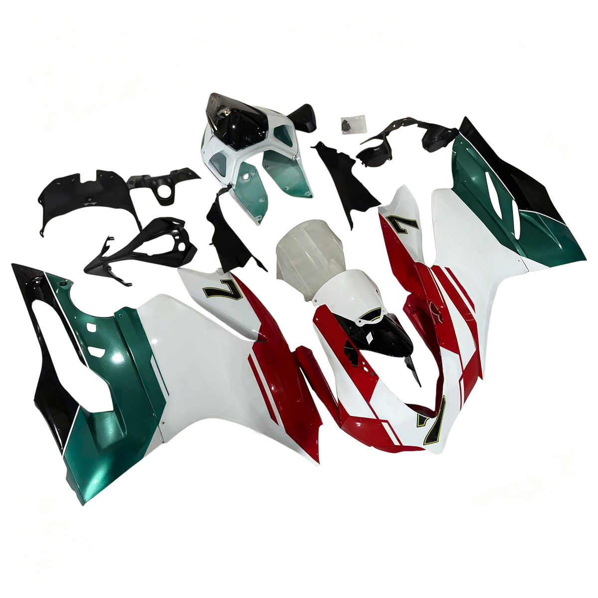 Amotopart 2012–2015 Ducati 899 Weiß Grün Rot Verkleidungsset