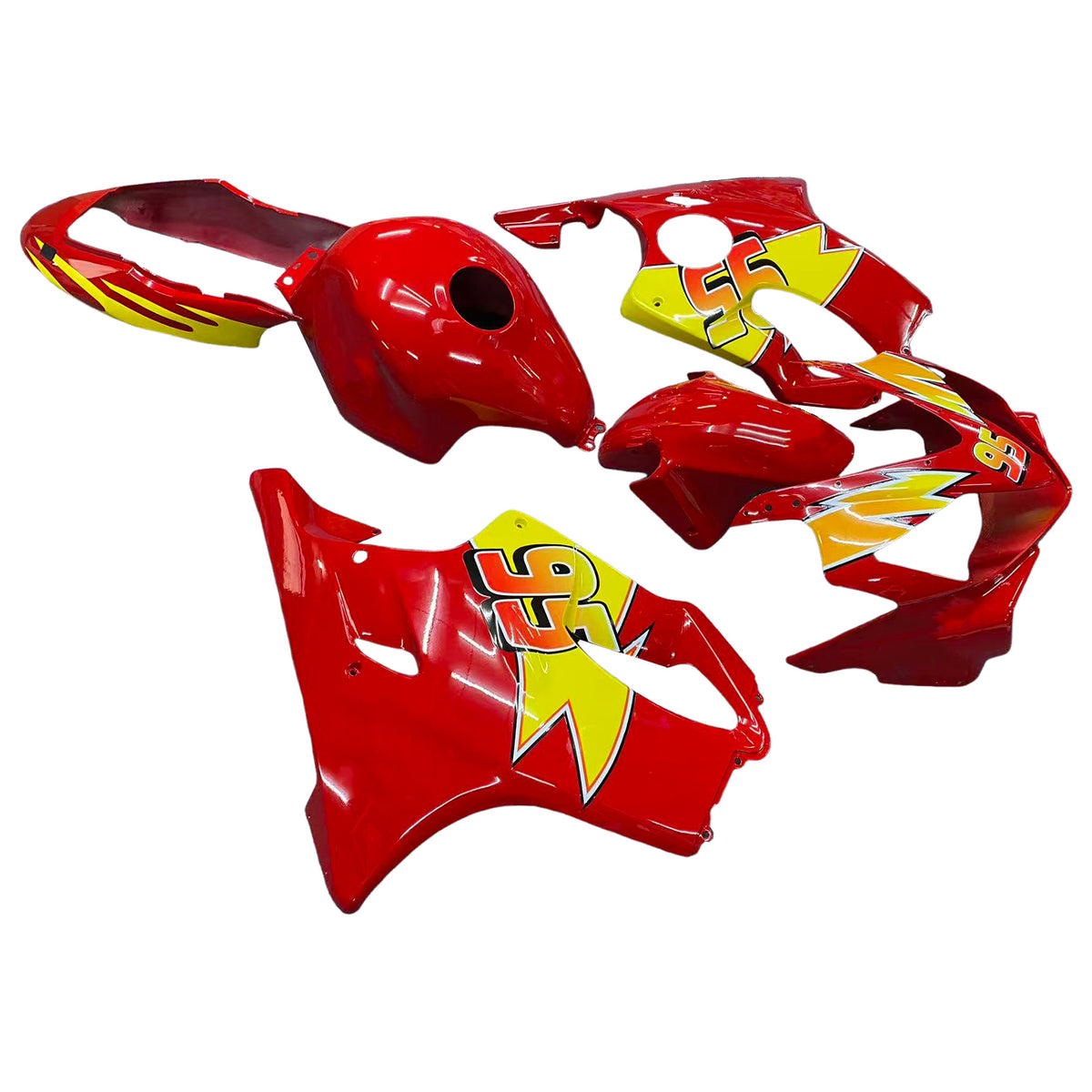 Amotopart 2004-2007 Honda CBR600 F4i Red Yellow Fairing Kit