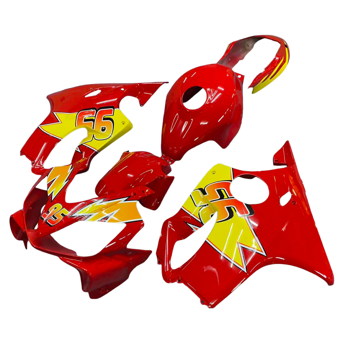 Amotopart 2004-2007 Honda CBR600 F4i Red Yellow Fairing Kit