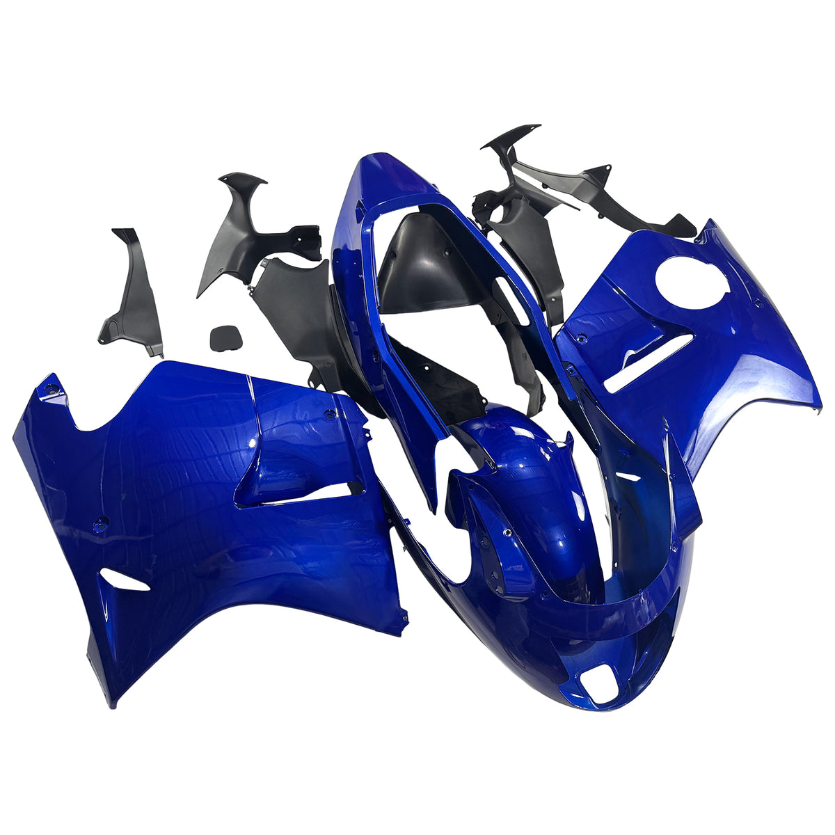 Amotopart 1996–2007 Honda CBR1100XX SuperBlackBird Weiß Blau Schwarz Verkleidungsset