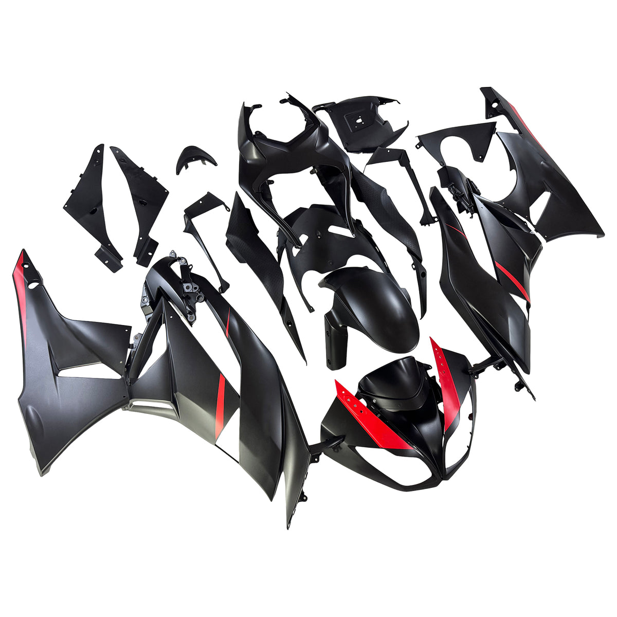 Amotopart 2009-2012 Kawasaki ZX-6R 636 White Black Gray Fairing Kit