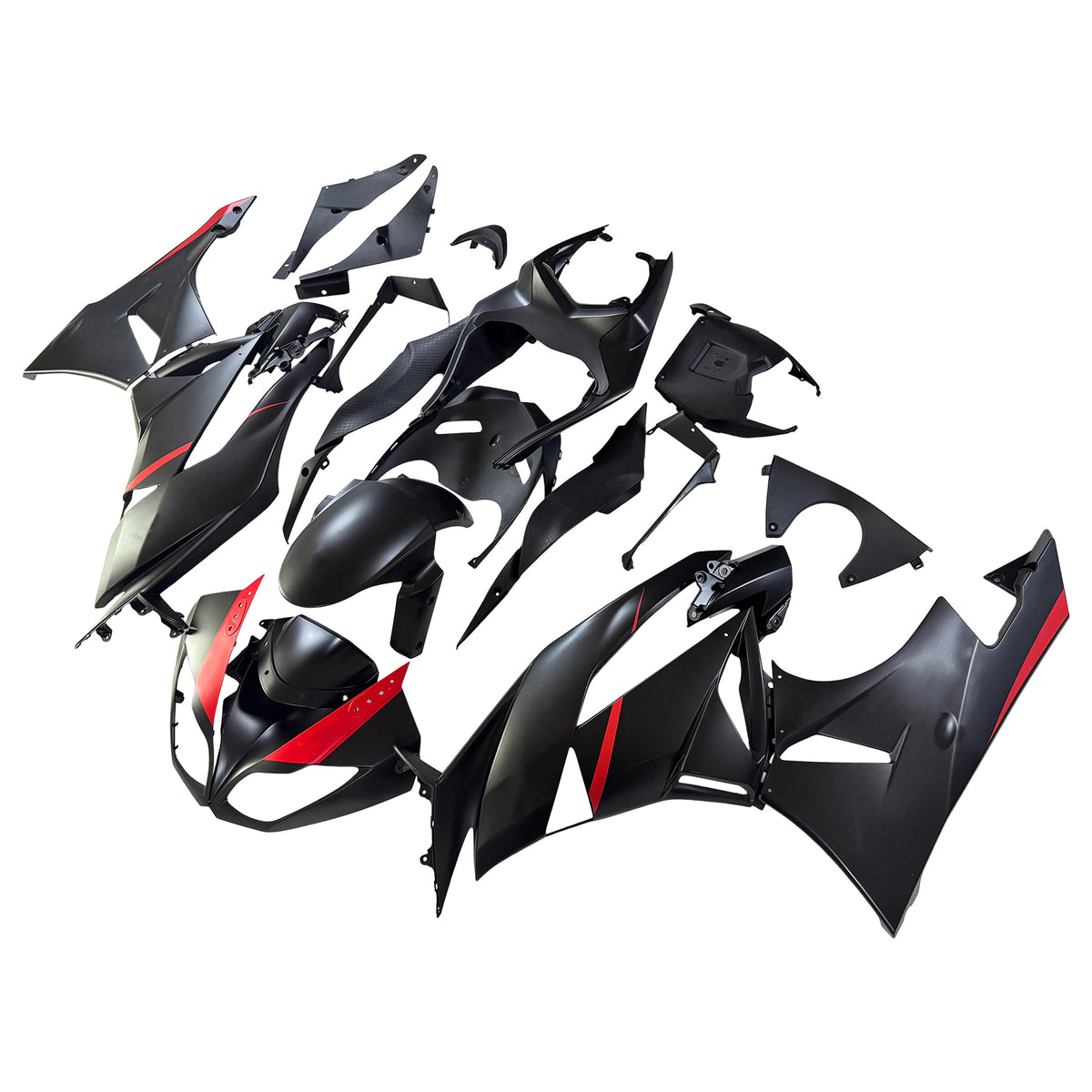Amotopart 2009-2012 Kawasaki ZX-6R 636 White Black Gray Fairing Kit
