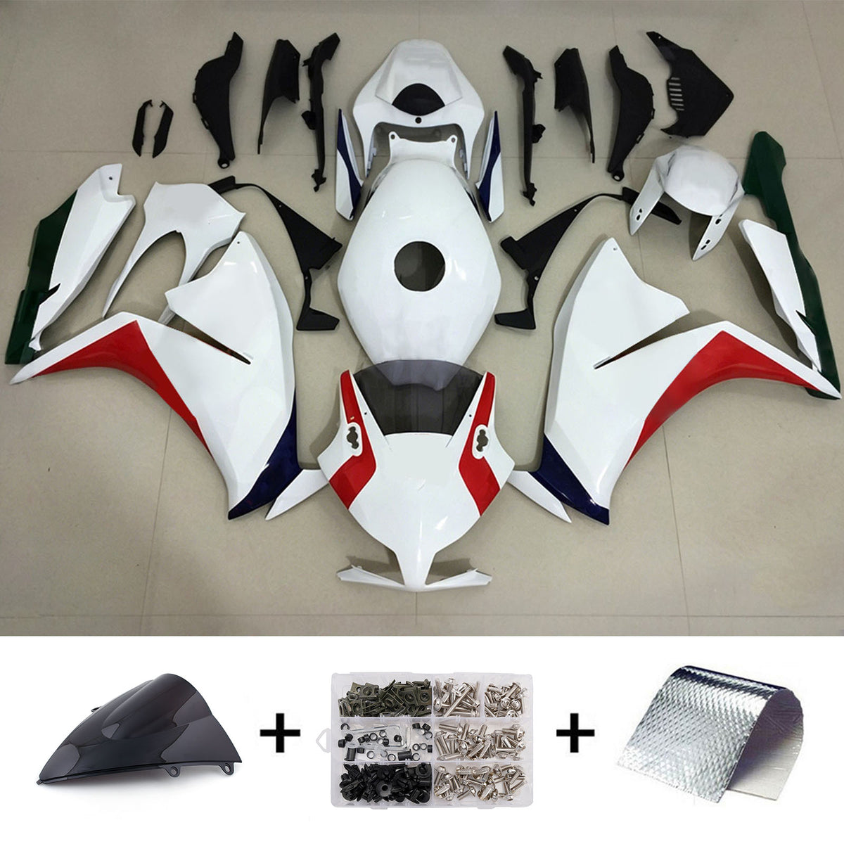 Amotopart 2012-2016 Honda CBR1000RR White Fairing Kit