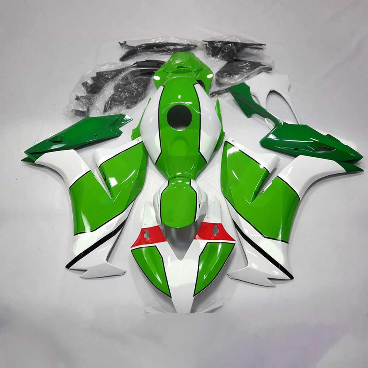 Kit de carenagem Amotopart 2012-2016 Honda CBR1000RR verde branco