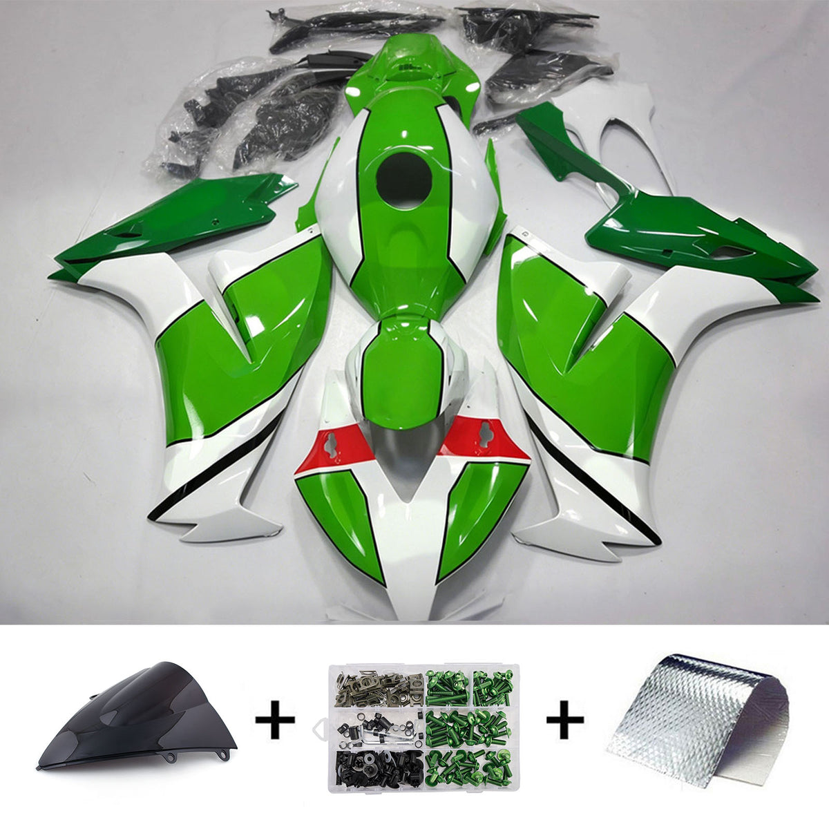 Amotopart 2012-2016 Honda CBR1000RR Green White Fairing Kit