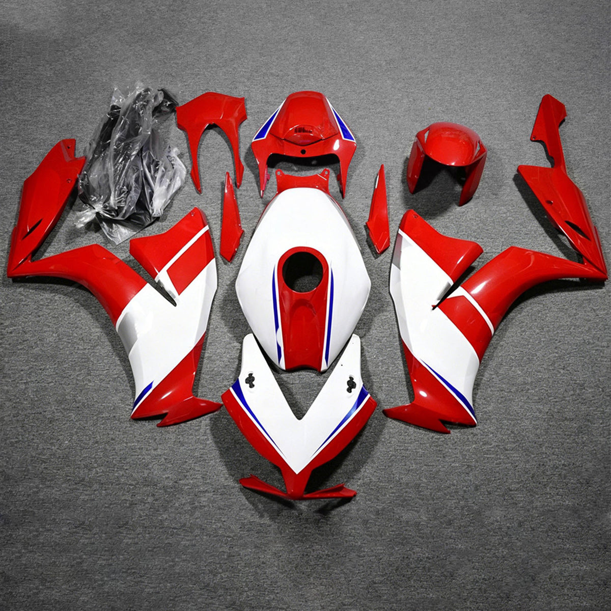 Amotopart 2012–2016 Honda CBR1000RR Rot-Weiß-Verkleidungsset