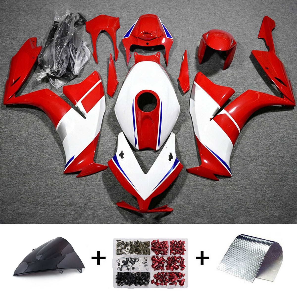 Amotopart 2012-2016 Honda CBR1000RR rood-witte kuipset