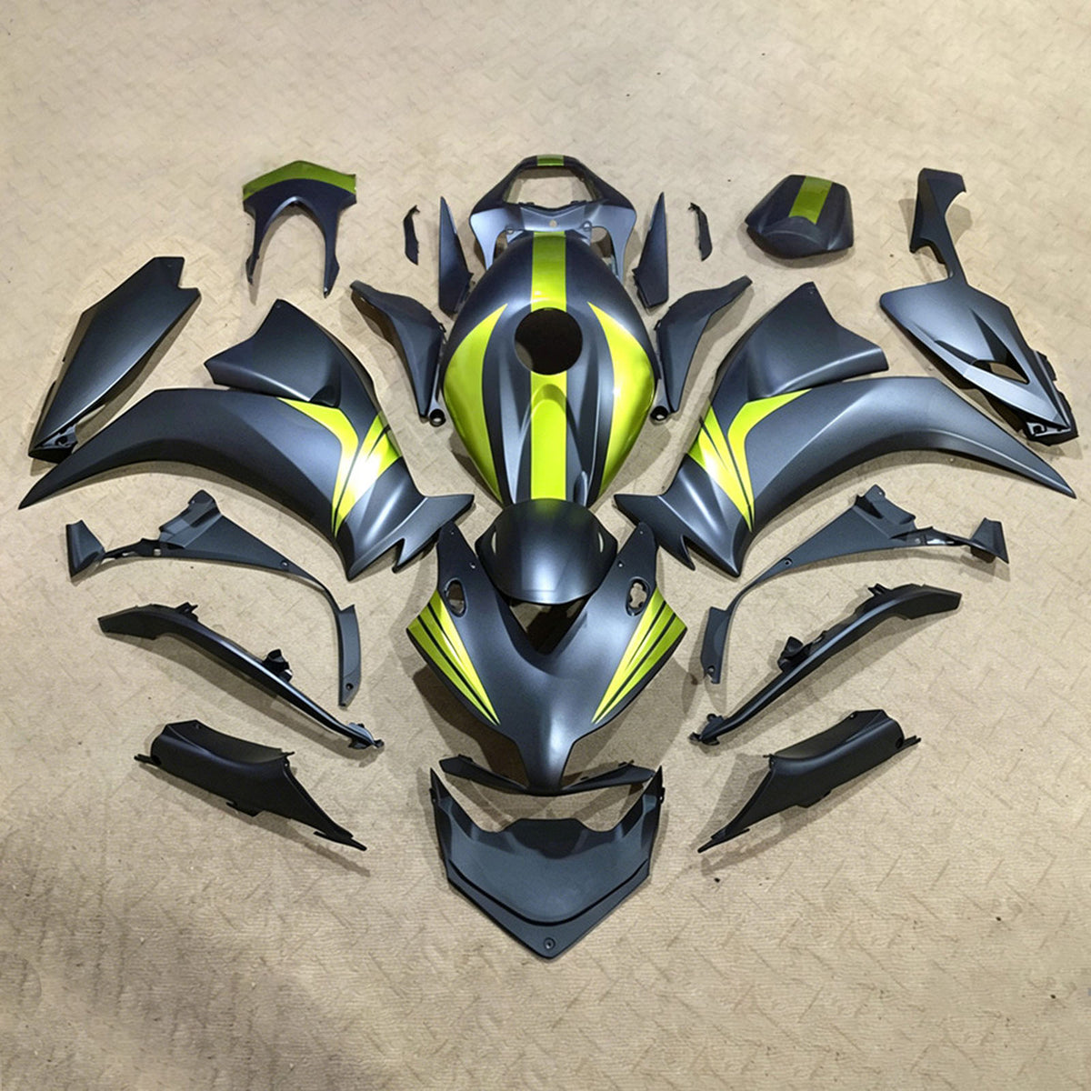 Amotopart 2012-2016 Honda CBR1000RR Black Yellow Fairing Kit