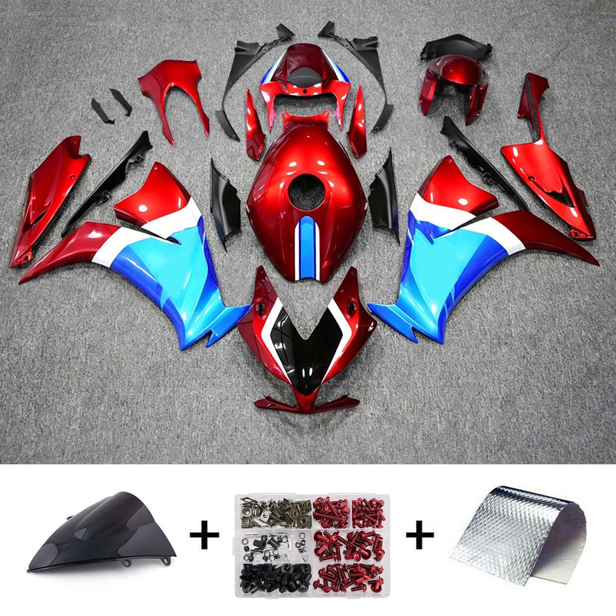 Amotopart 2012-2016 ホンダ CBR1000RR レッド ブルー フェアリングキット