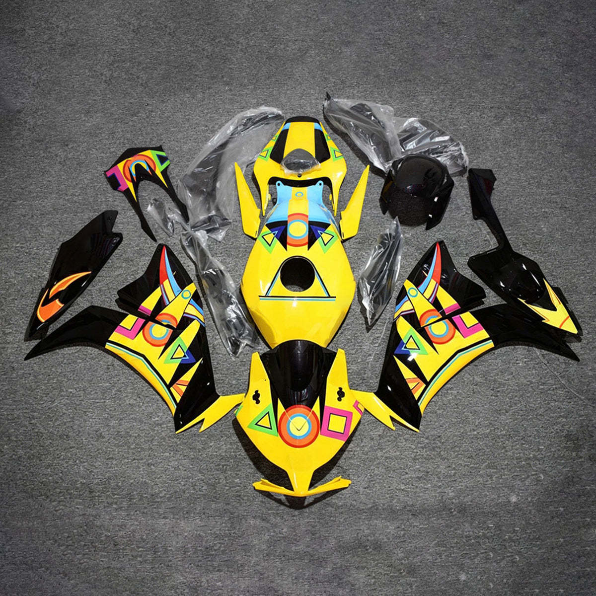 Amotopart 2012-2016 Honda CBR1000RR Kit de carenado amarillo negro
