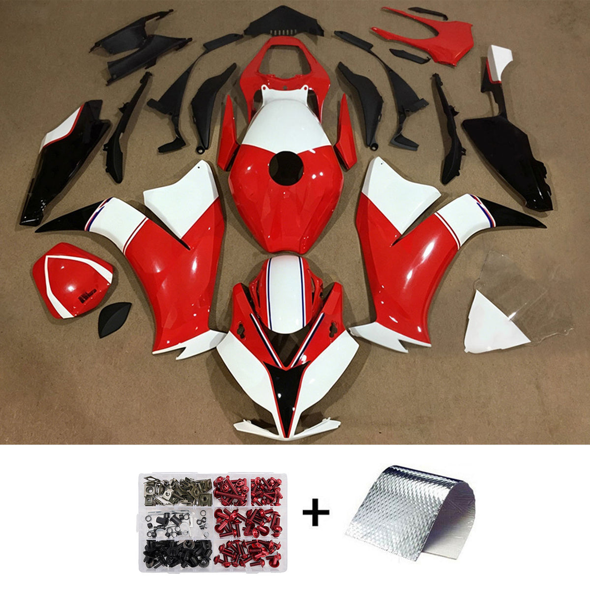 Amotopart 2012-2016 Honda CBR1000RR Red White Fairing Kit