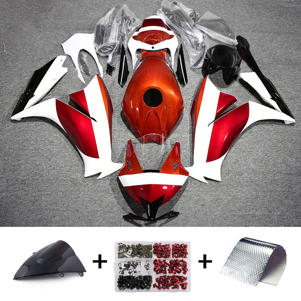 Amotopart 2012-2016 Honda CBR1000RR Kit de carenado blanco rojo