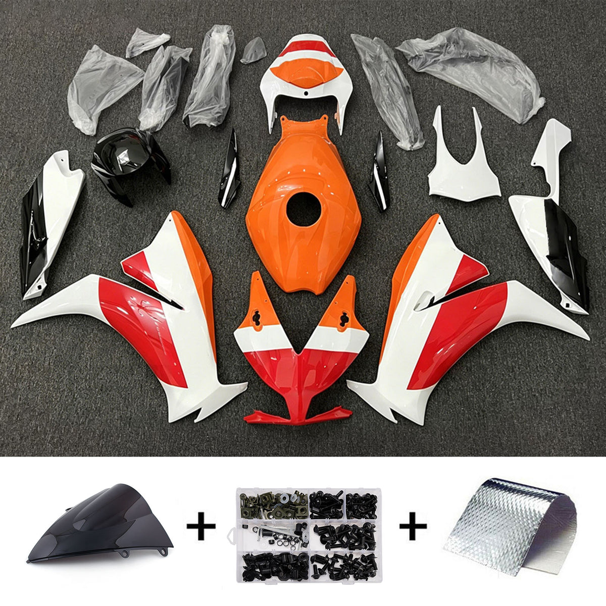 Amotopart 2012-2016 Honda CBR1000RR Orange Red White Fairing Kit