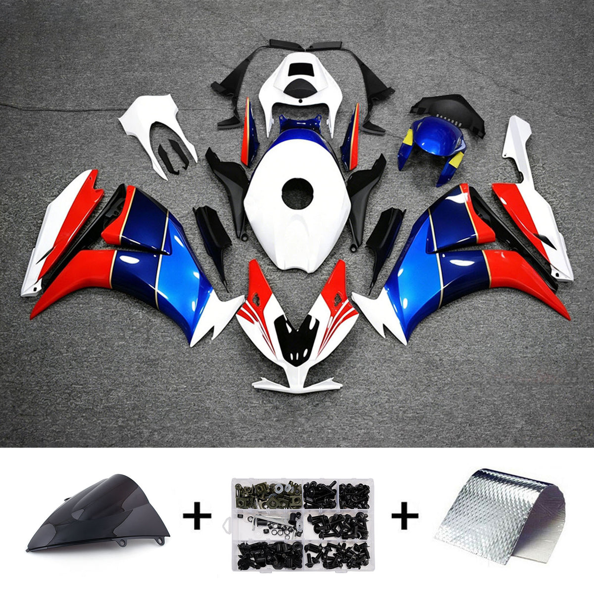 Amotopart 2012-2016 Honda CBR1000RR White Blue Red Fairing Kit