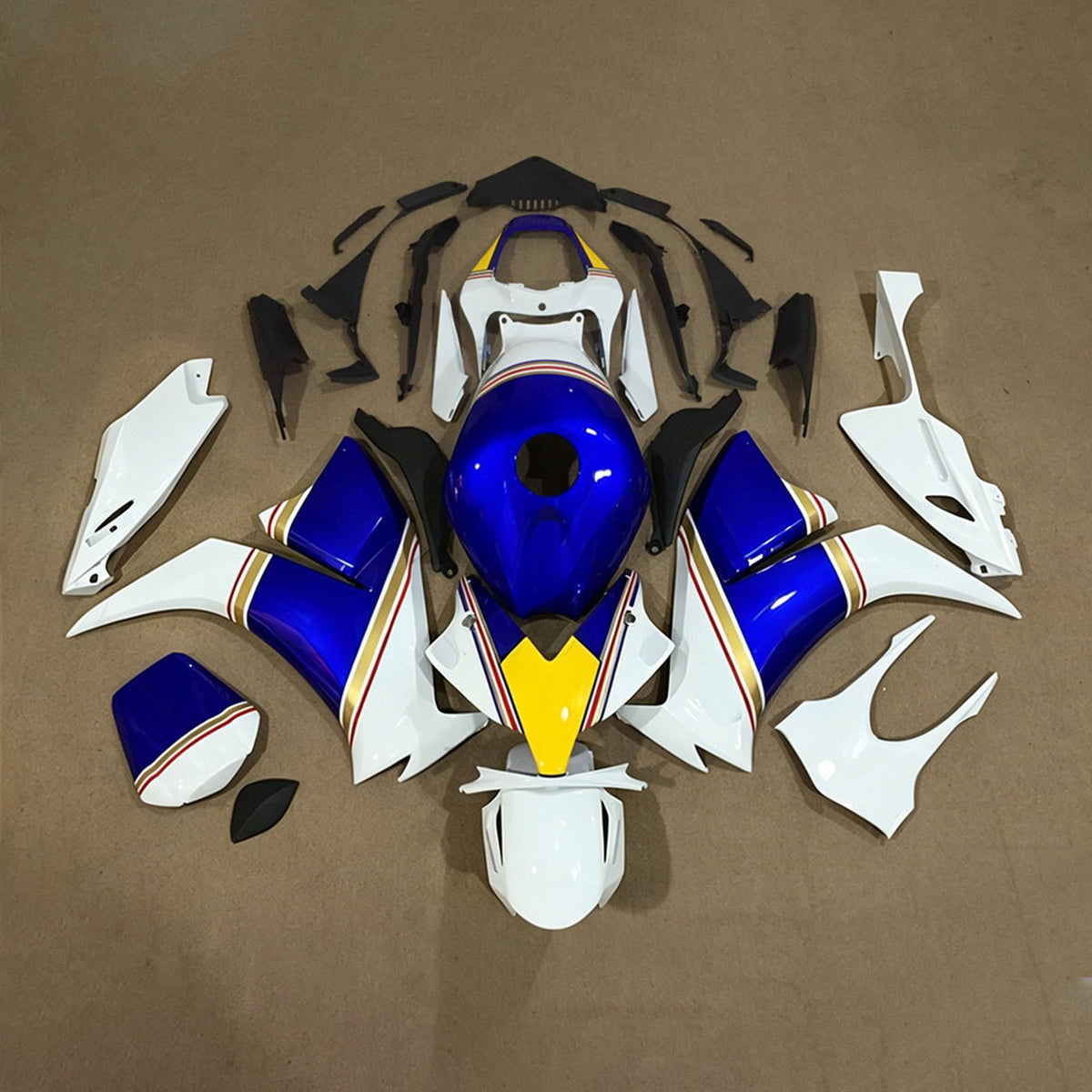 Amotopart 2012-2016 Honda CBR1000RR White Blue Fairing Kit
