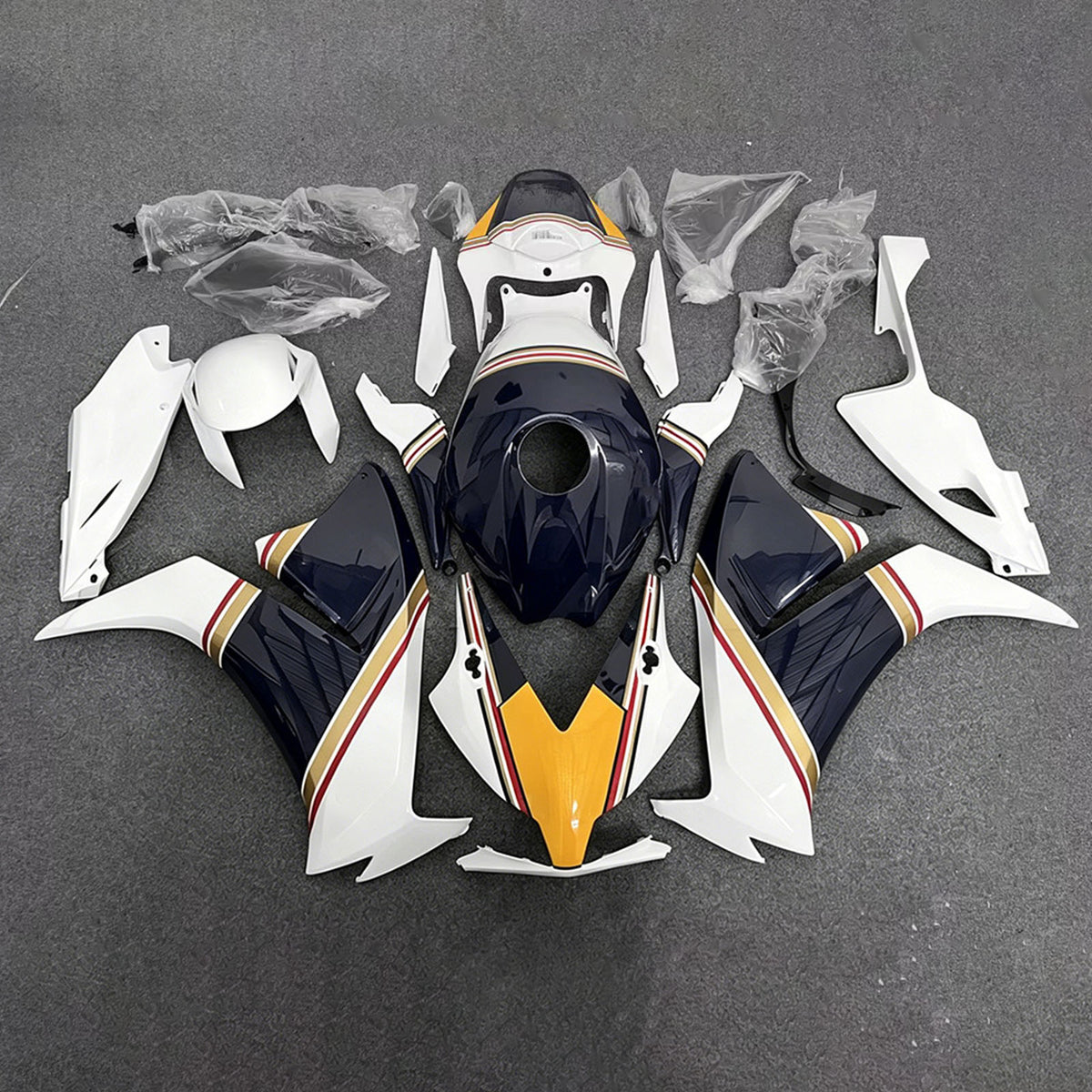 Amotopart 2012–2016 Honda CBR1000RR Weiß Schwarz Verkleidungsset