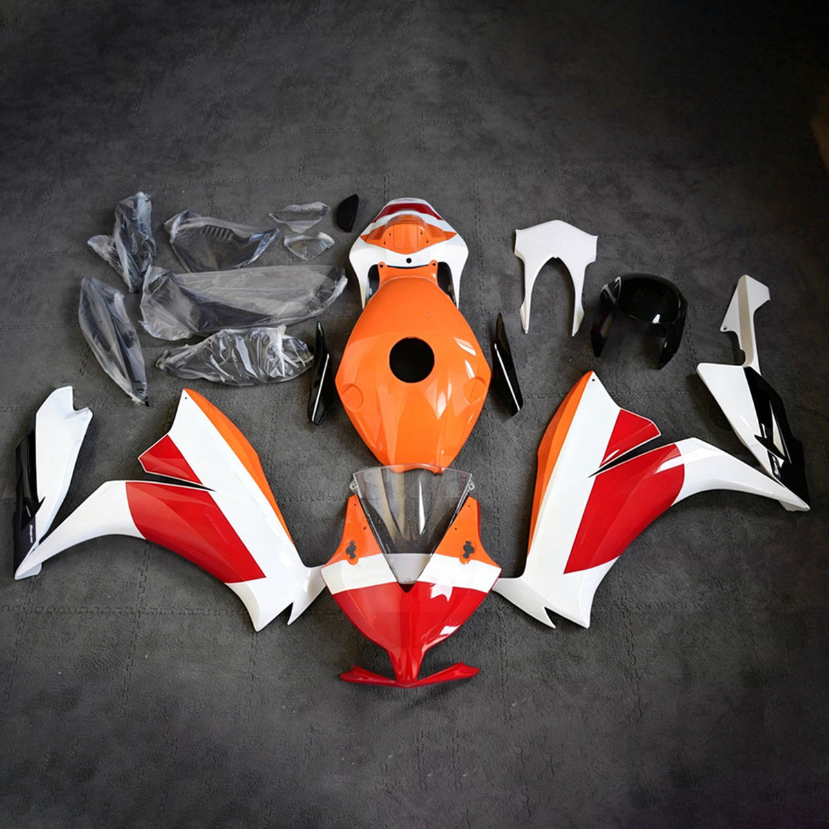 Amotopart 2012-2016 Honda CBR1000RR White Orange Red Fairing Kit