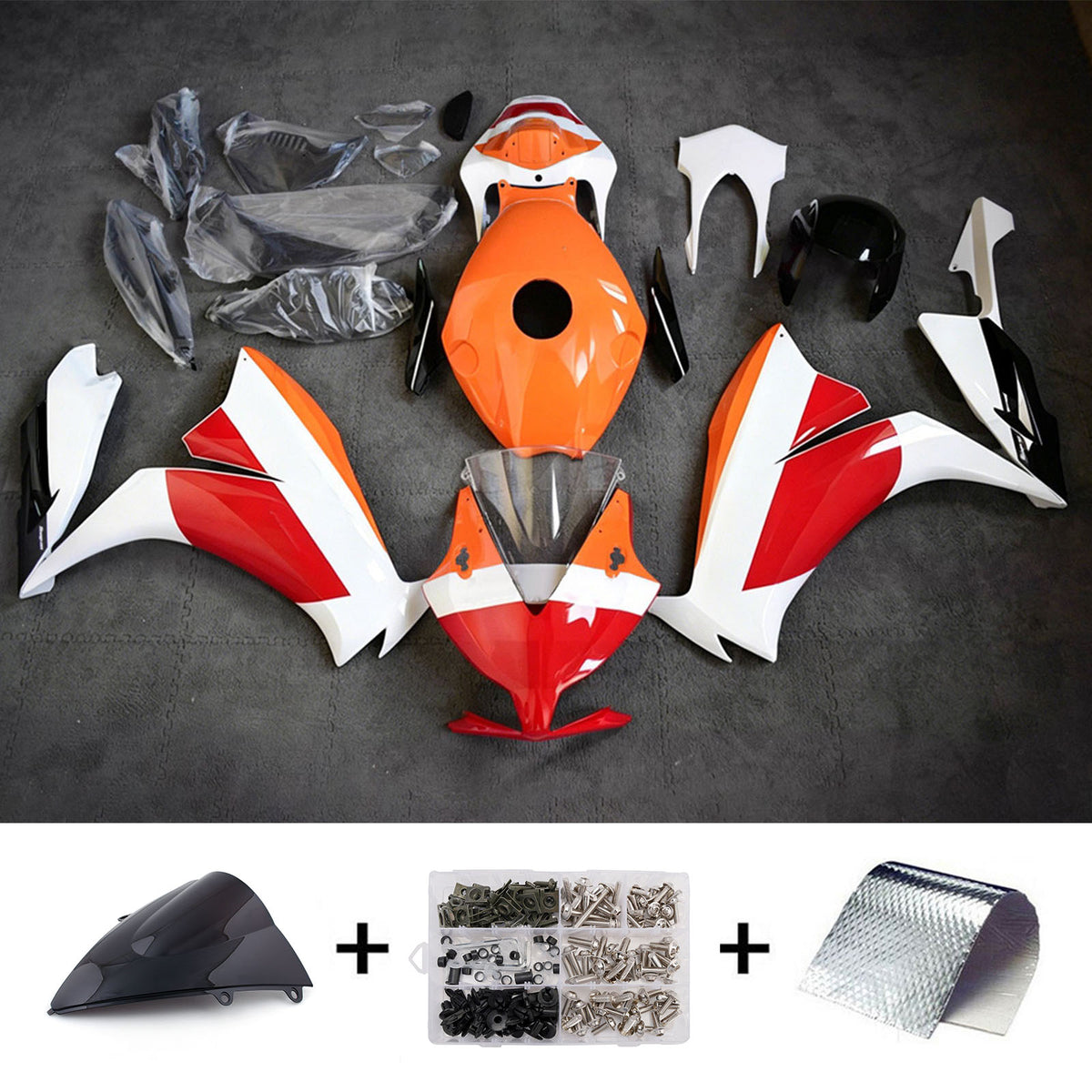 Amotopart 2012-2016 Honda CBR1000RR White Orange Red Fairing Kit