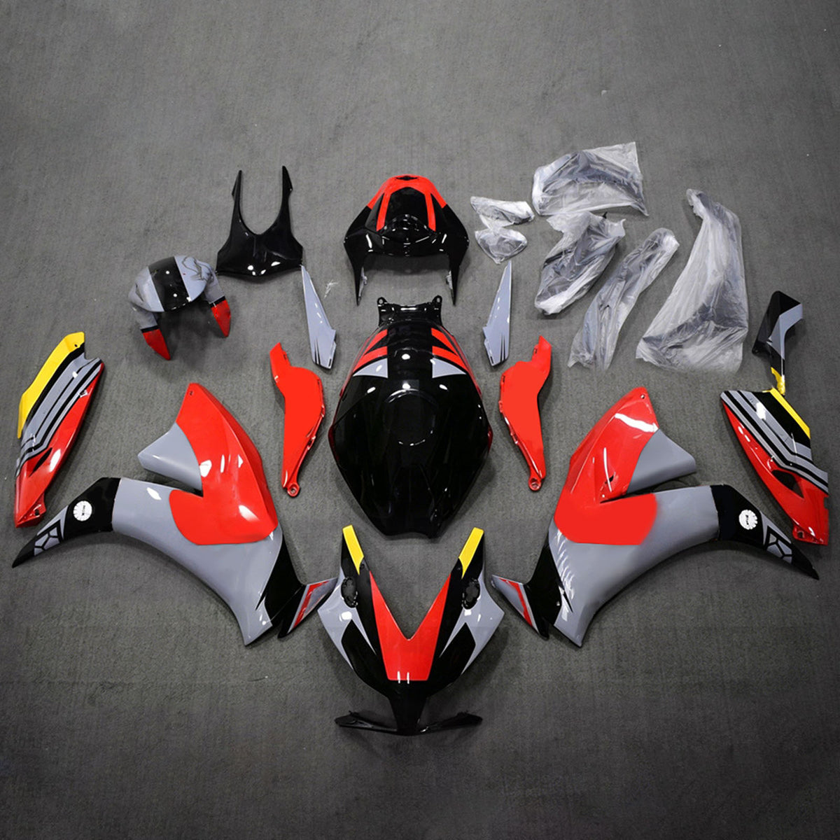 Amotopart 2012-2016 Honda CBR1000RR Svart Grå Röd Fairing Kit