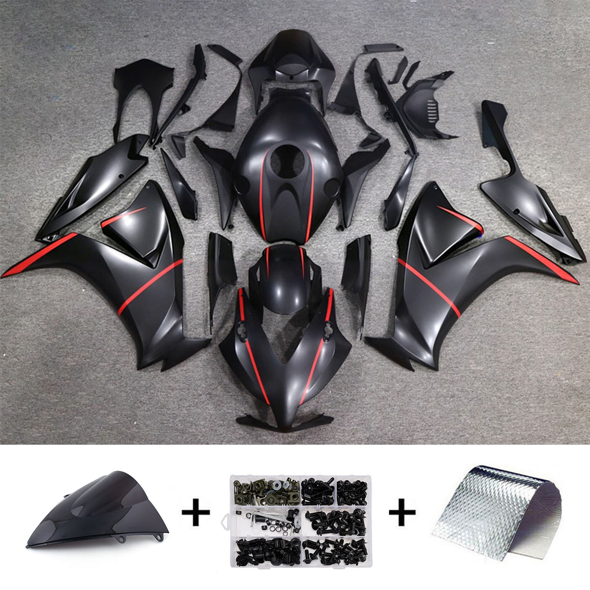 Amotopart 2012-2016 Honda CBR1000RR zwarte kuipset