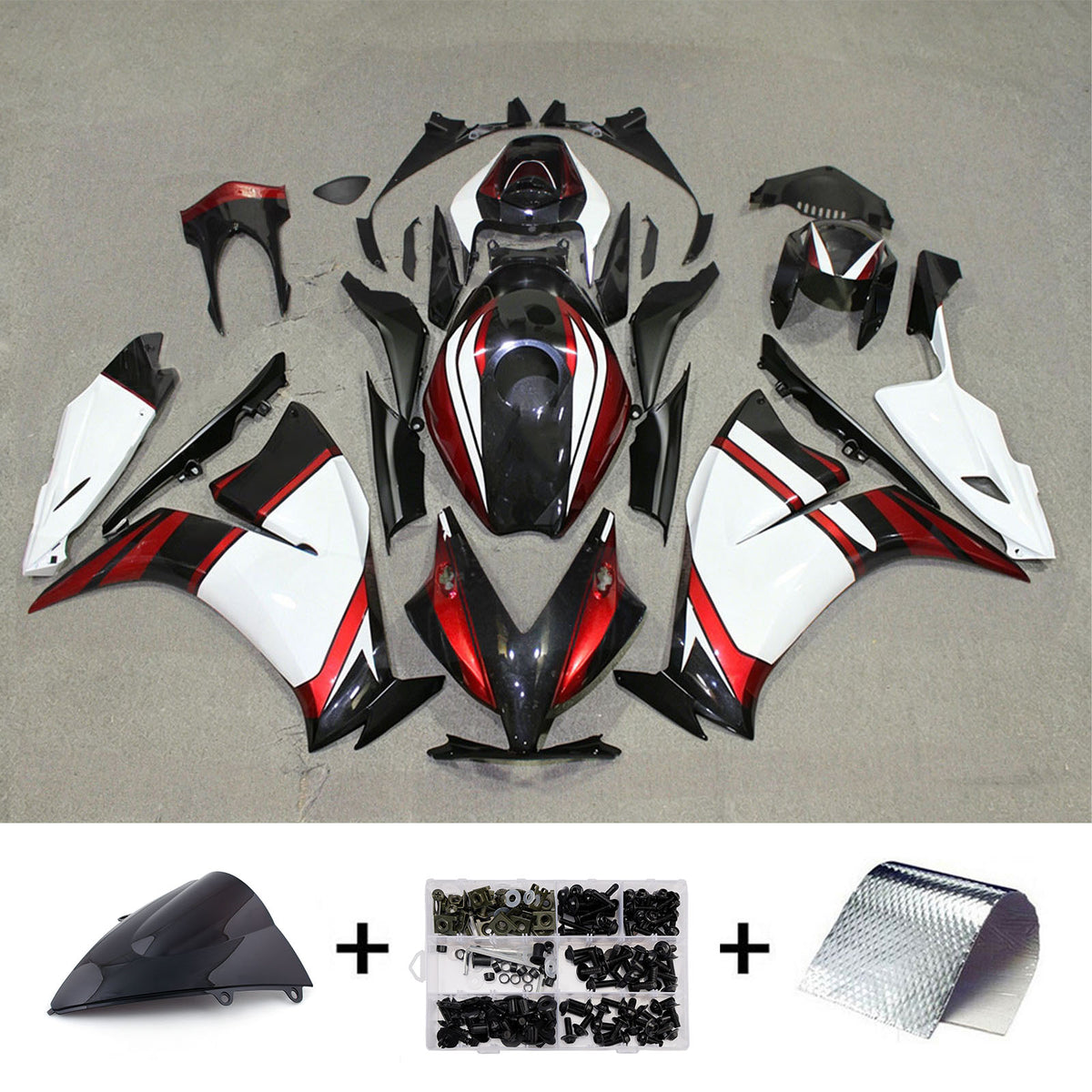 Amotopart 2012-2016 Honda CBR1000RR White Black Red Fairing Kit