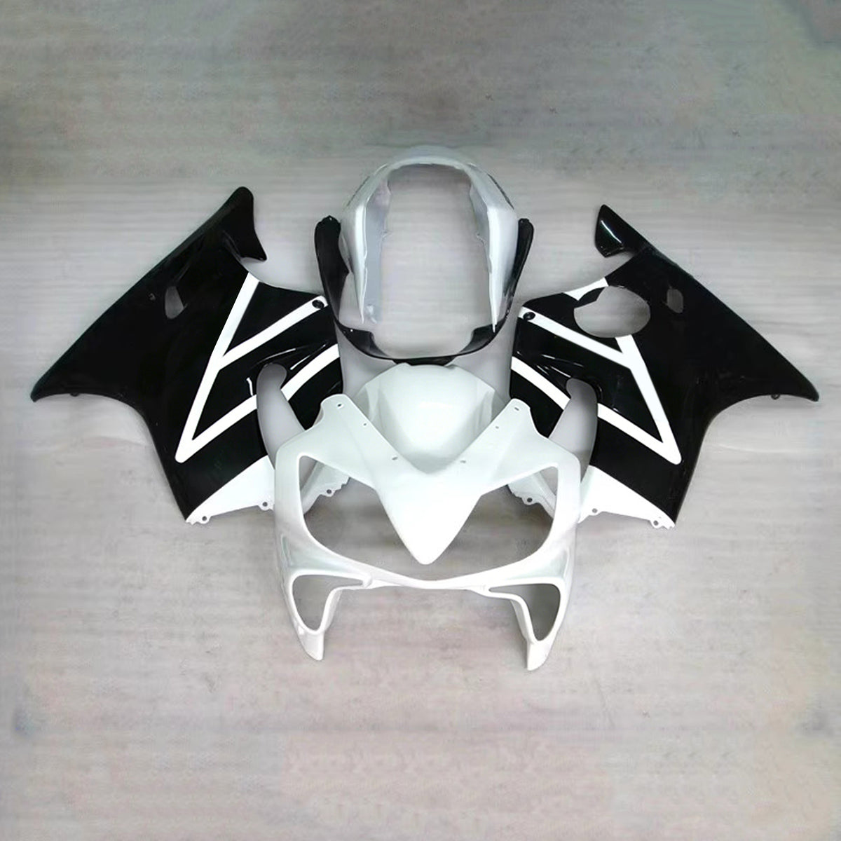 Amotopart 2004–2007 Honda CBR600 F4i Weiß Schwarz Verkleidungsset
