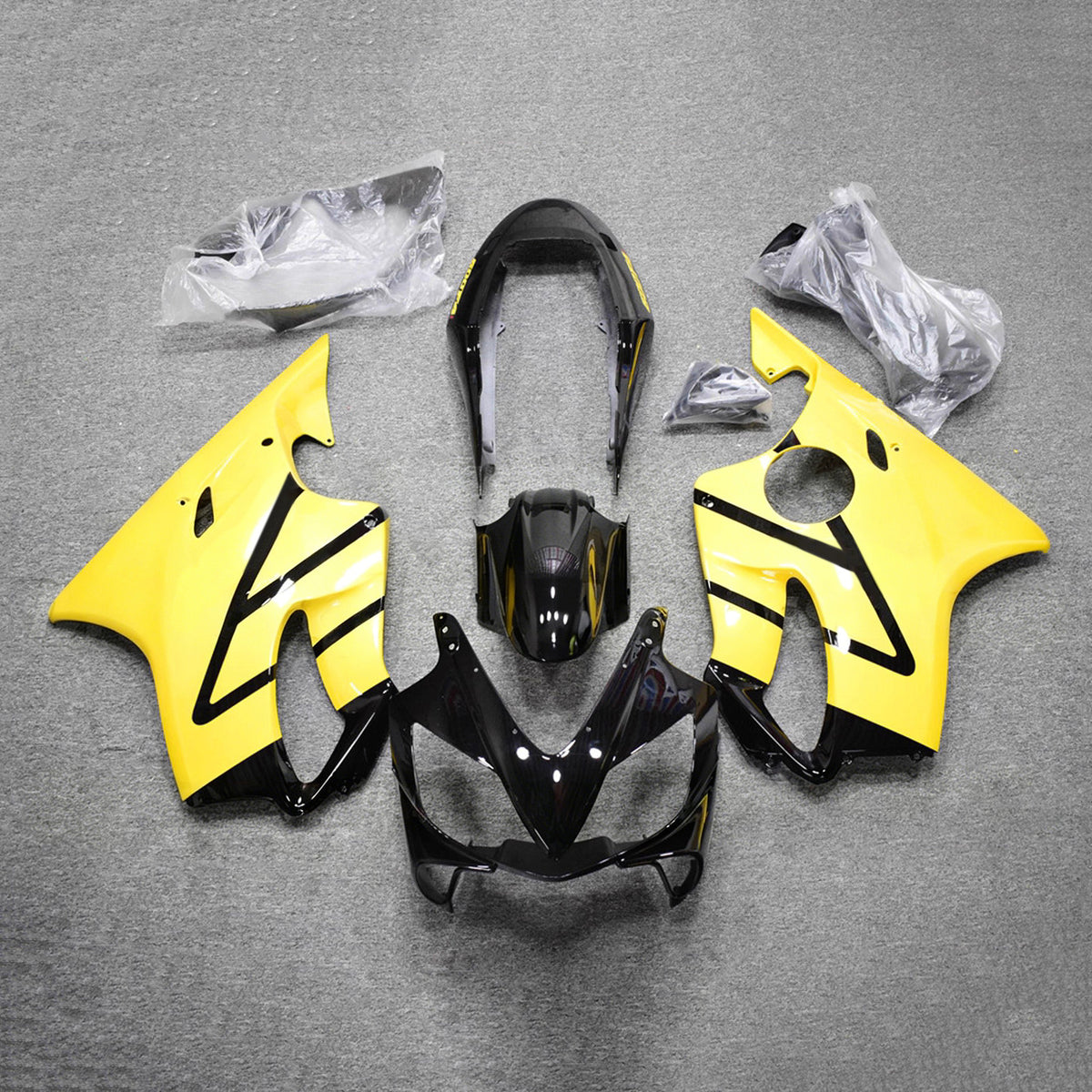 Amotopart 2004-2007 Honda CBR600 F4i Yellow Black Fairing Kit