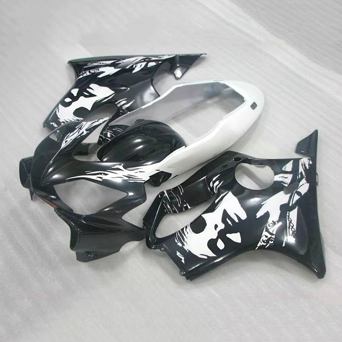 Amotopart 2004-2007 Honda CBR600 F4i Black White Fairing Kit