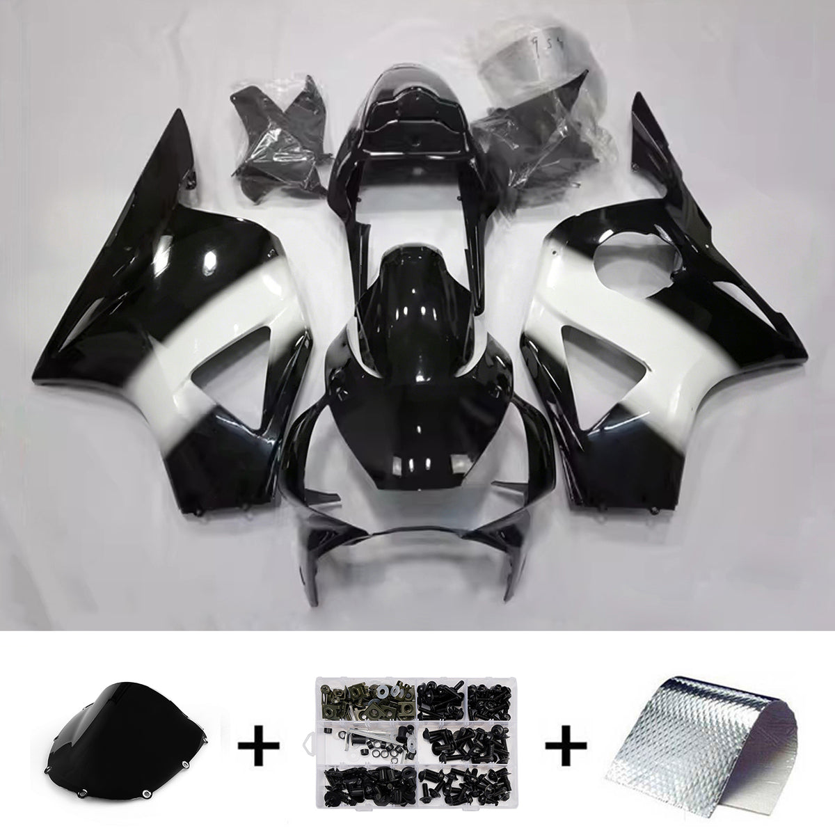 Kit carena Amotopart 2002-2003 Honda CBR954 nero bianco