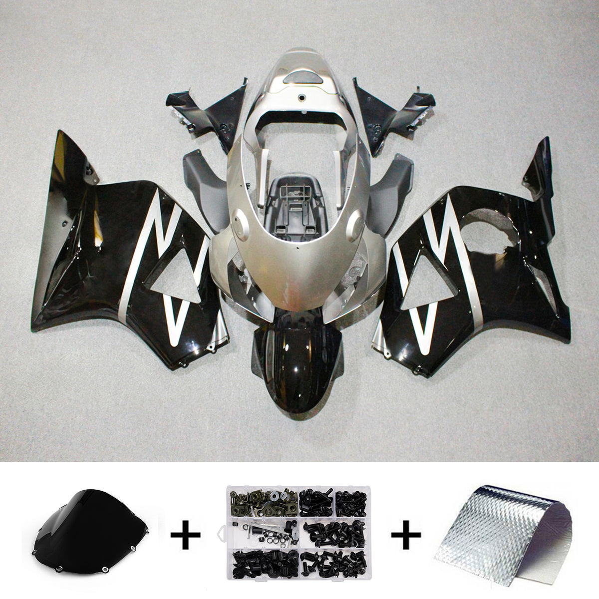 Kit carena Amotopart 2002-2003 Honda CBR954 nero argento