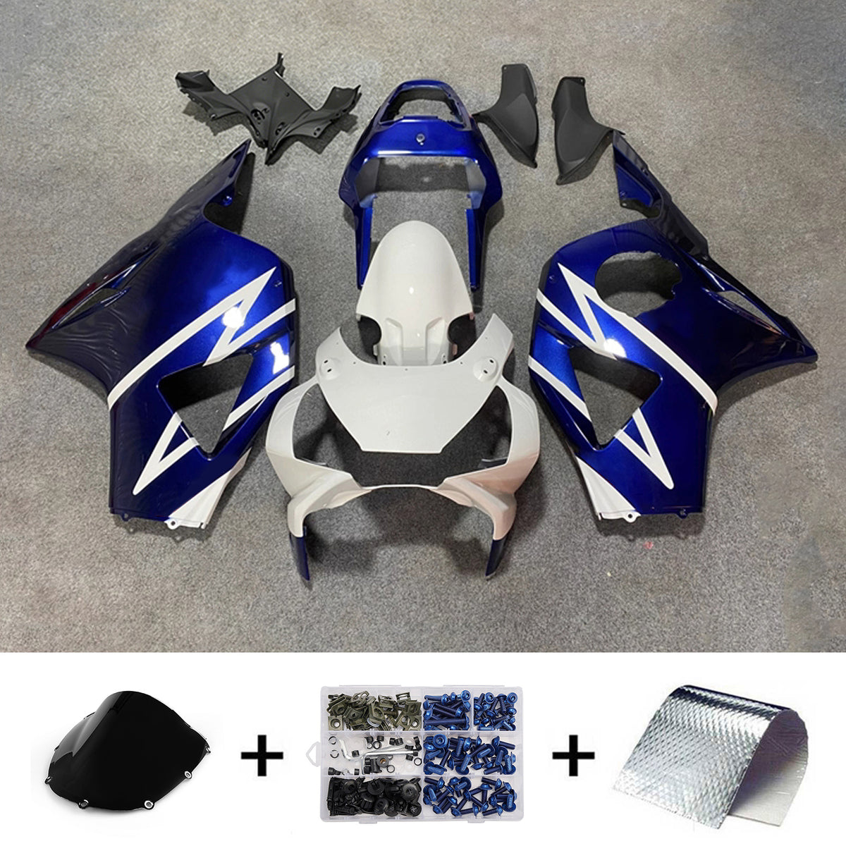Amotopart 2002-2003 Honda CBR954 Blue White Fairing Kit