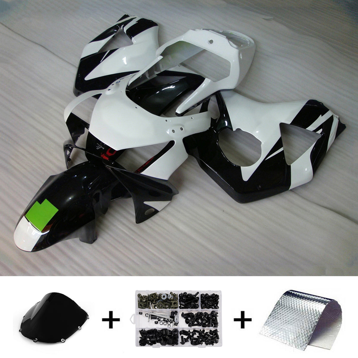 Kit carena Amotopart 2002-2003 Honda CBR954 bianco nero