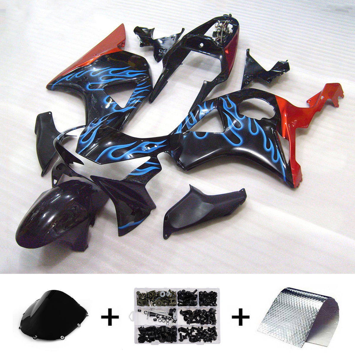 Amotopart 2002–2003 Honda CBR954 schwarzes Verkleidungsset