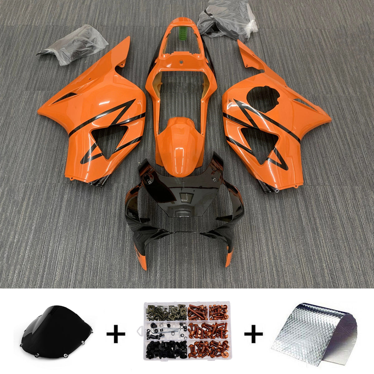 Amotopart 2002-2003 Honda CBR954 Orange Black Fairing Kit