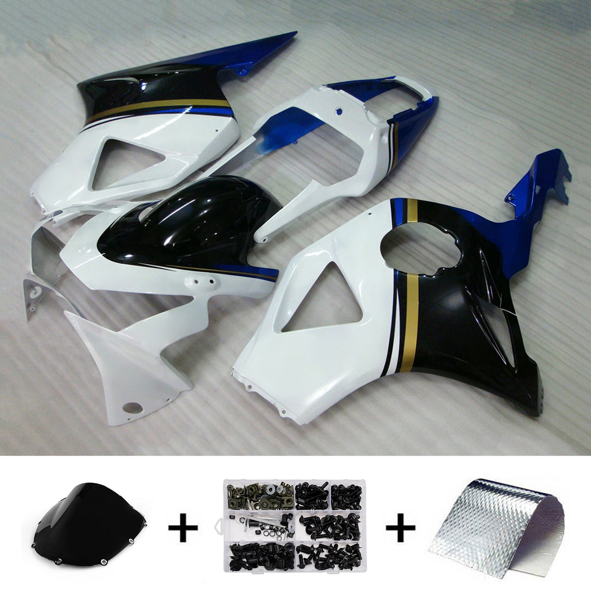 Kit carena Amotopart 2002-2003 Honda CBR954 bianco nero