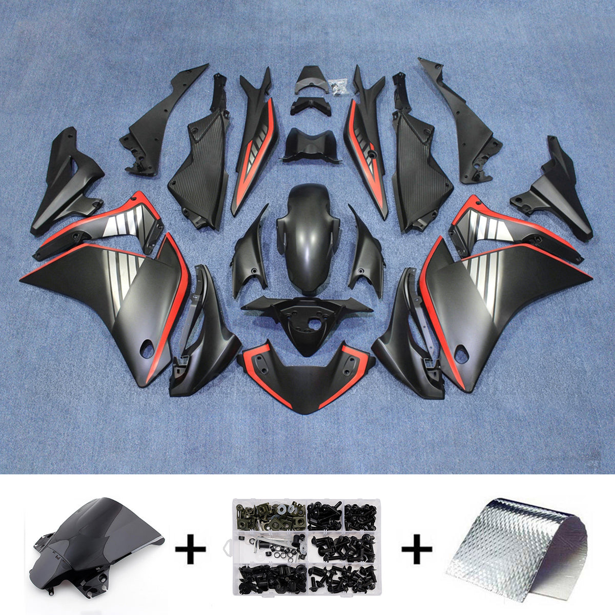 Amotopart 2011-2015 Honda CBR250R Black Fairing Kit