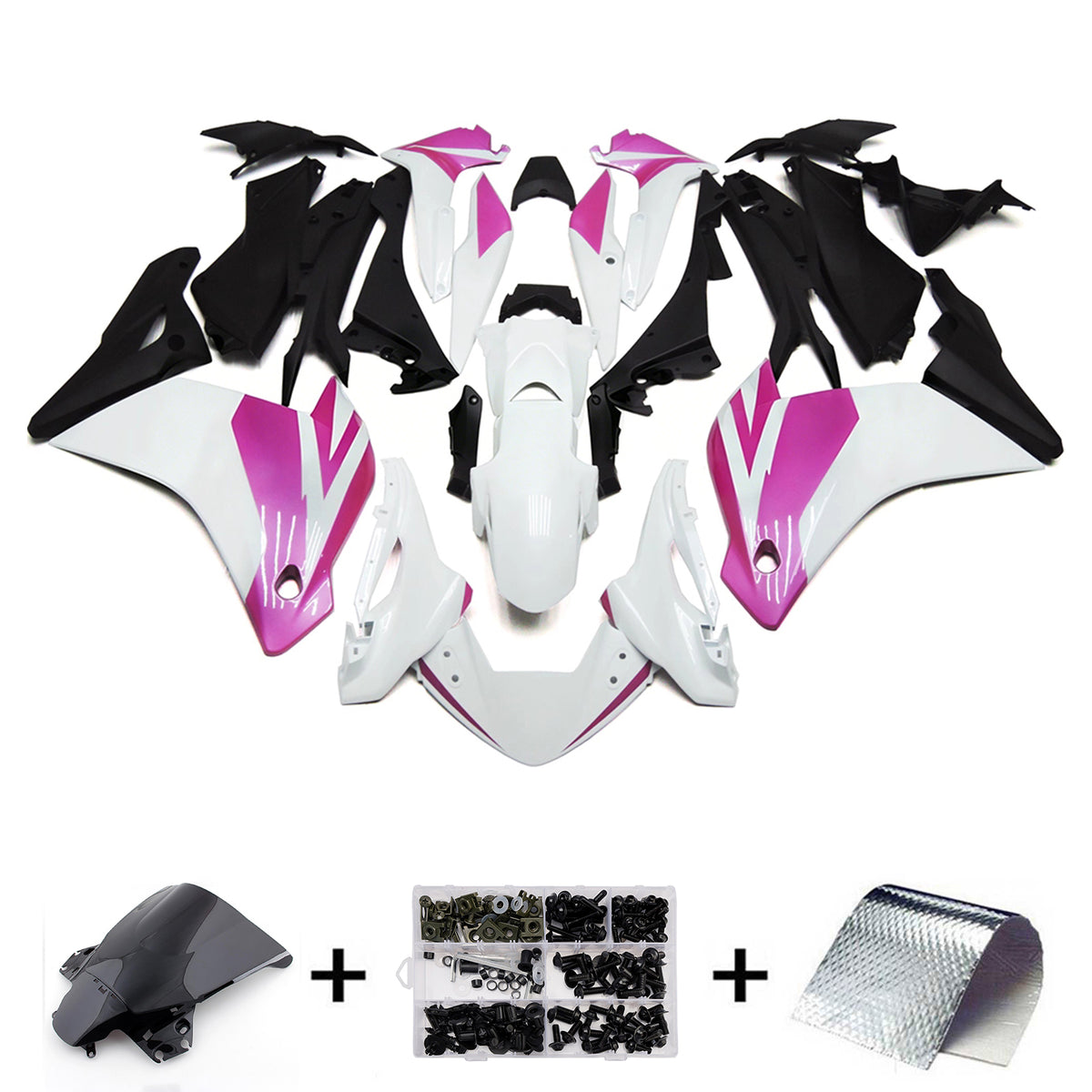 Amotopart 2011-2015 Honda CBR250R White Purple Fairing Kit