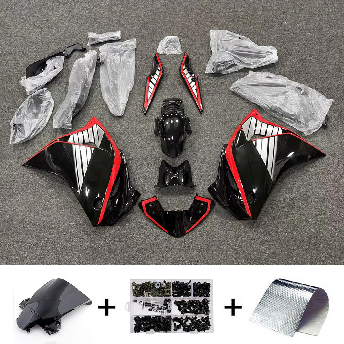 Amotopart 2011-2015 Honda CBR250R Black Fairing Kit