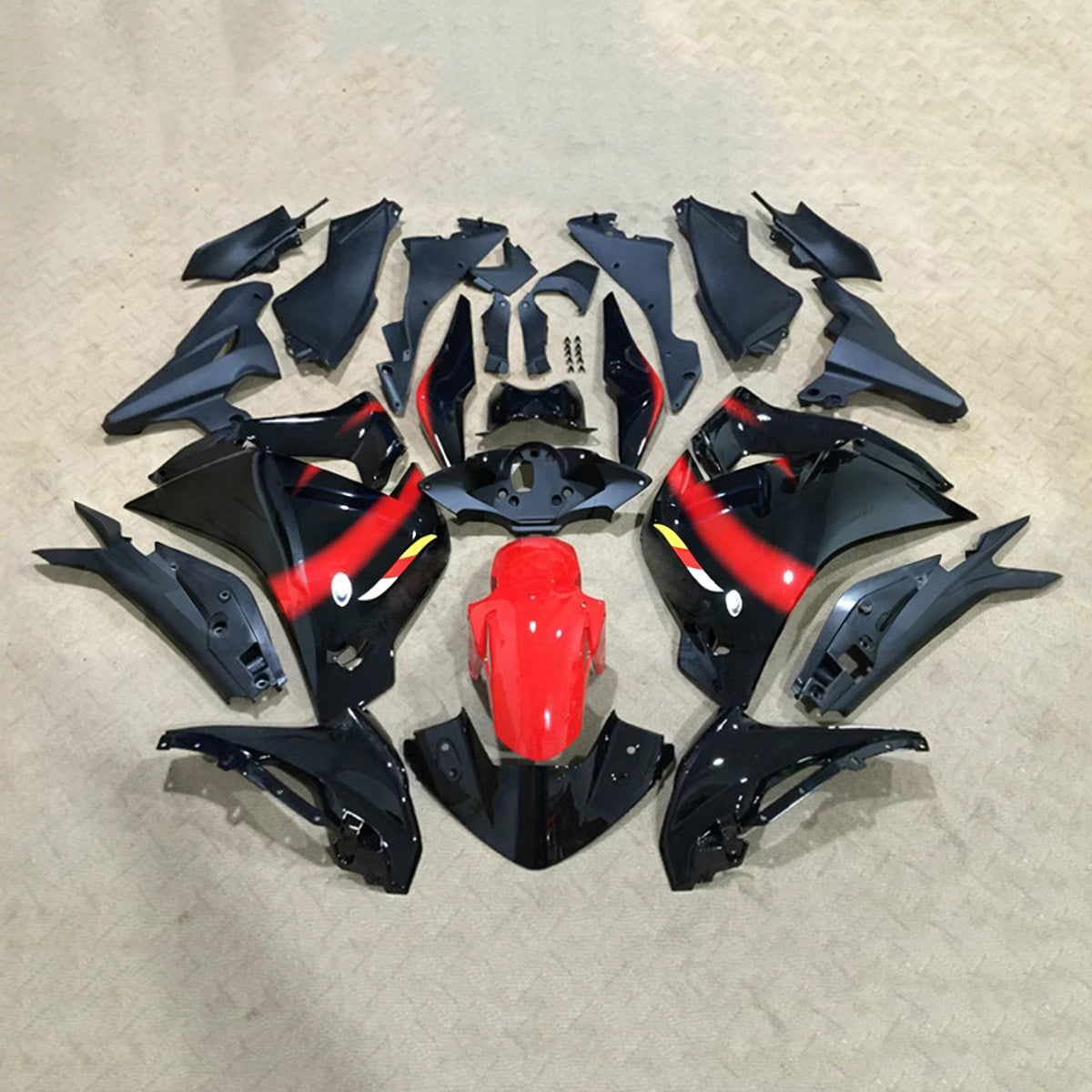 Amotopart 2011-2015 Honda CBR250R Black Red Fairing Kit