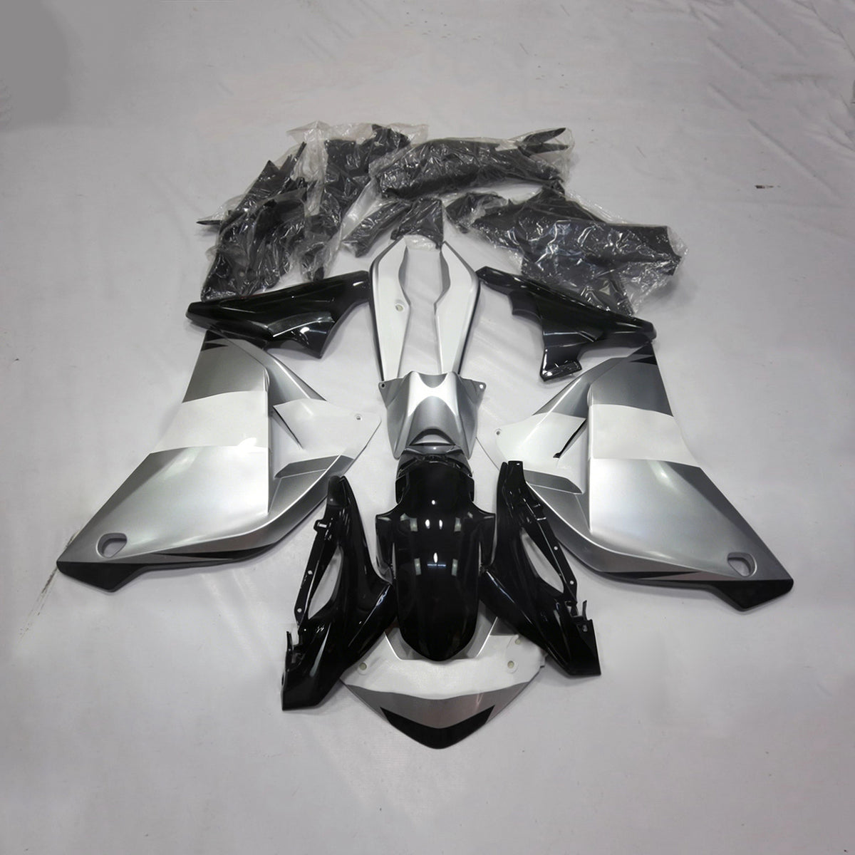 Amotopart 2011-2015 Honda CBR250R Black Silver White Fairing Kit