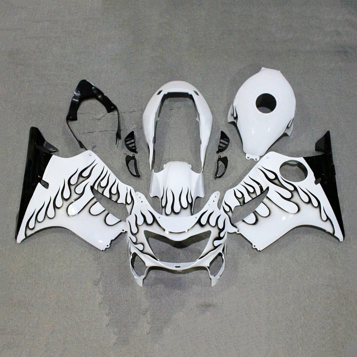 Amotopart 1999-2000 Honda CBR600 F4 White Black Fairing Kit
